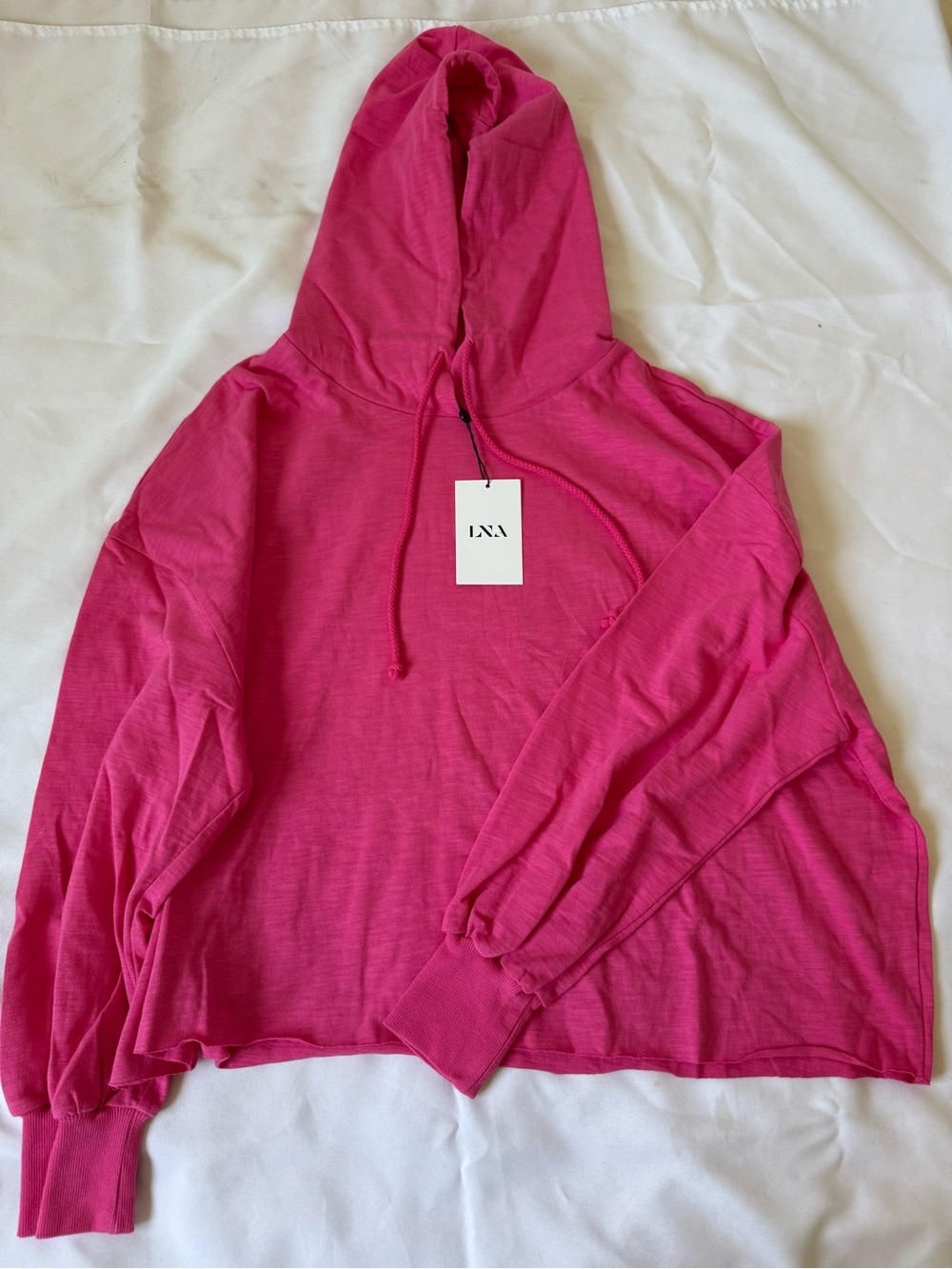 LNA Bright Pink Hooded Pullover